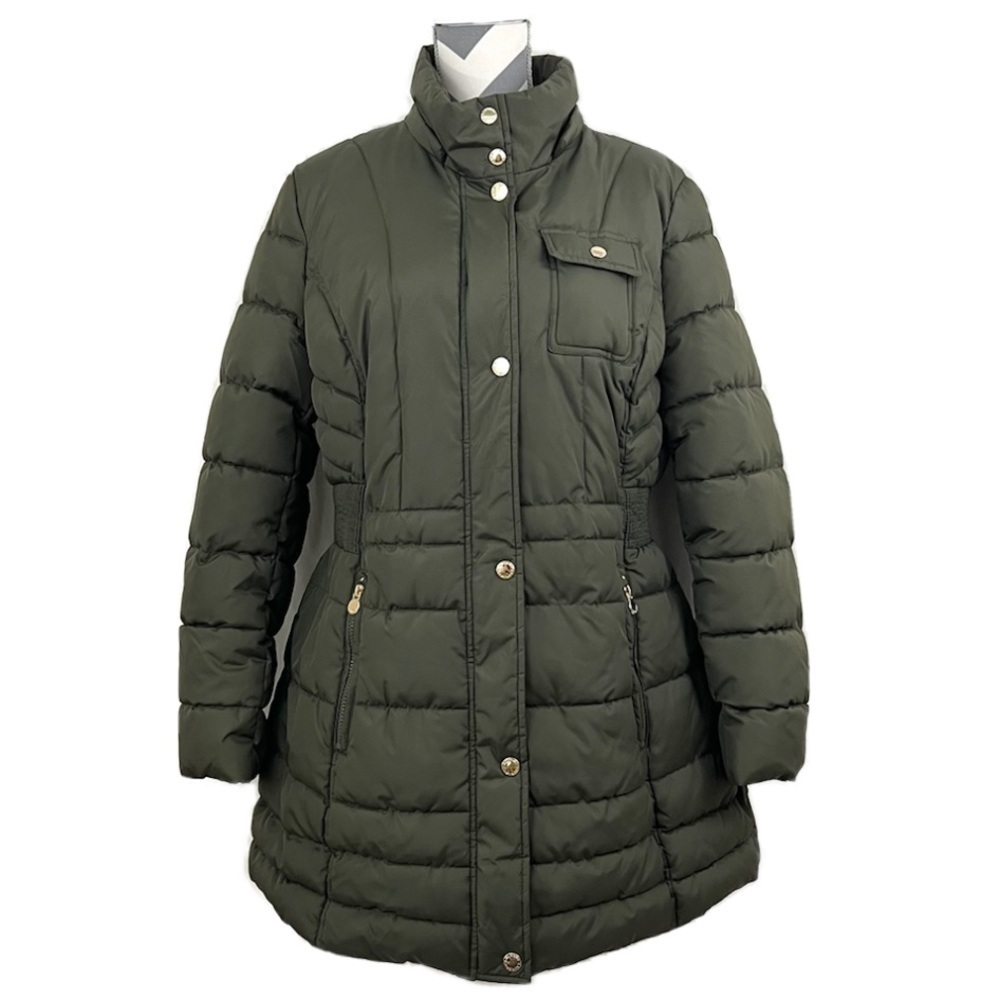 Laundry by Shelli Segal Cinched Waist Puffer Coat - Size XL
